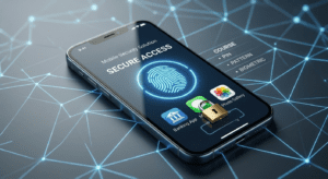 App lock with biometric fingerprint and PIN access to sensitive data