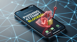 Phishing link blocked screen across WhatsApp and messaging apps